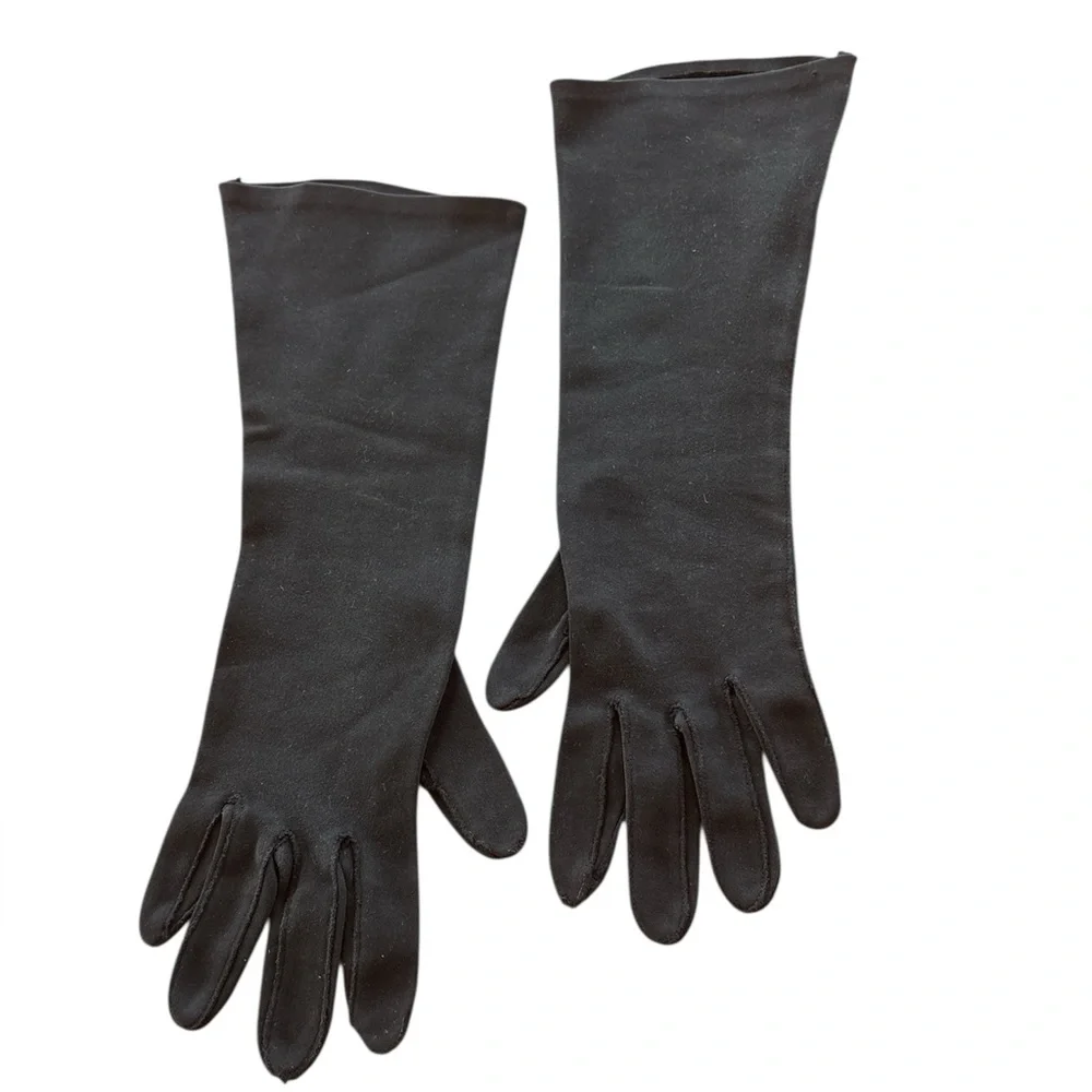 Vintage Black Women's Gloves formal mid arm length